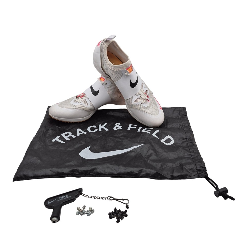 Nike Track & Field Shoes‎ Mens Size 11 White Mesh Racing Track Spikes AA1204-101